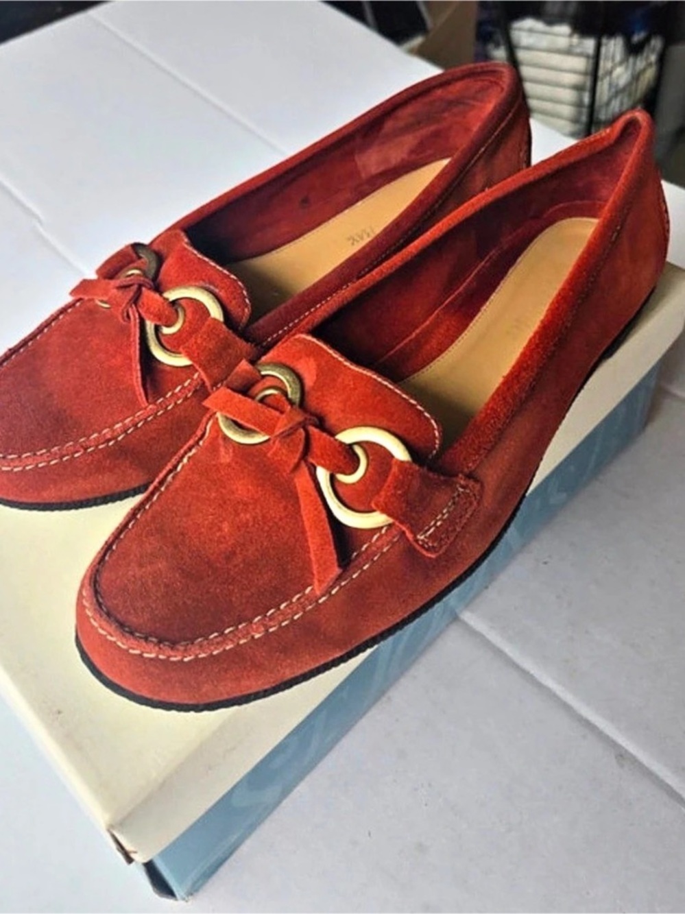 St. Johns Bay Women's Suede-Style Moccasins Red US 9.5 B